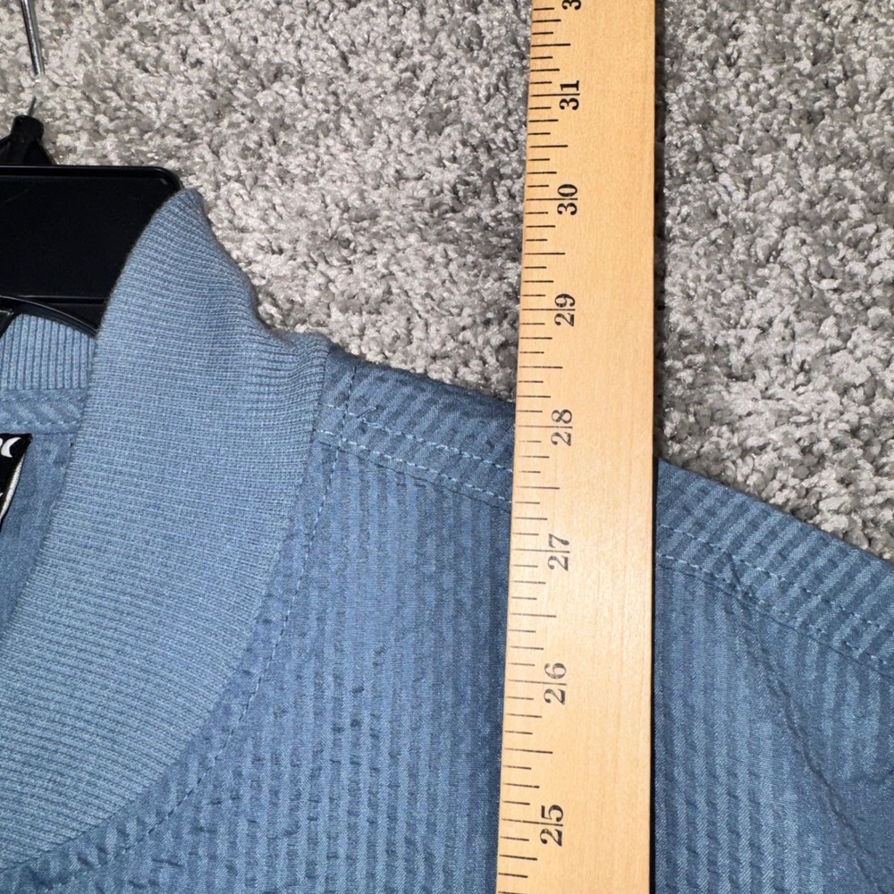 Hurley Seersucker Bomber Mens Textured Full Zip Jacket Hypnotic Blue Large NEW - Picture 7 of 8